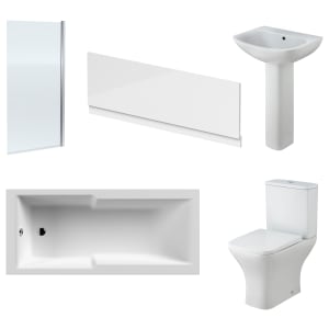Balterley 1700mm Straight Shower Bath Bundle - Faron Ceramics