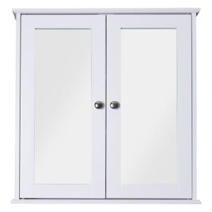 Croydex Ashby Wooden Double Door Bathroom Mirror Cabinet - 580 x 560mm
