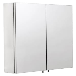 Croydex Finchley Double Door Silver Bathroom Cabinet - 670 x 600mm