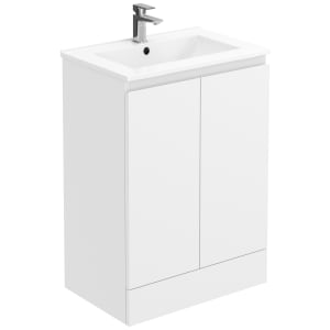 Halite Waterproof White Vanity Unit with Basin - 600mm