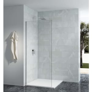 Nexa By Merlyn 10mm Chrome Frameless Wet Room Shower Screen Only - 300mm