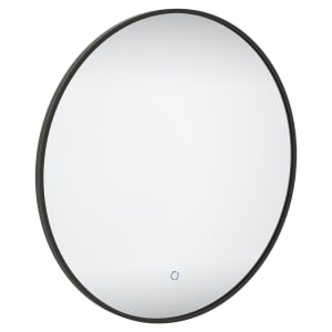 Sensio Nebula Black Round Colour Changing LED Bathroom Mirror - 600mm
