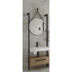 Wickes Rimini Wall System Vanity Unit Only with White Basin - 600mm